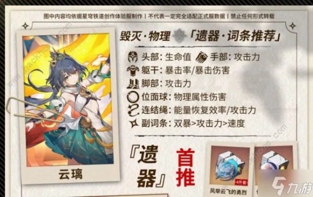 崩坏星穹铁道云璃遗器搭配攻略：高效搭配技巧大揭秘