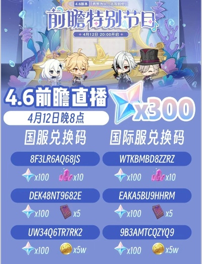 原神4.7前瞻直播兑换码攻略：独家汇总，快速获取！