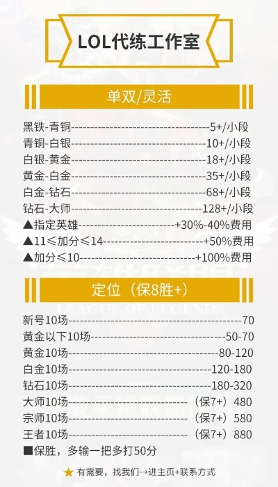 LOL代练价格表2020：想上分？看这里就够了！