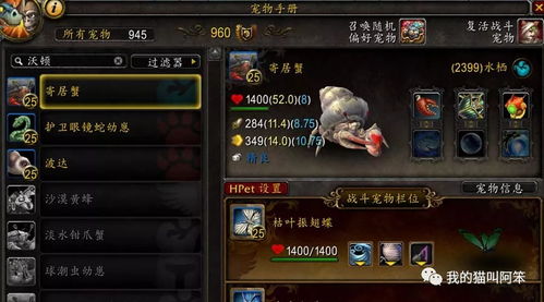 魔兽世界单机版猎人宠物代码全解析