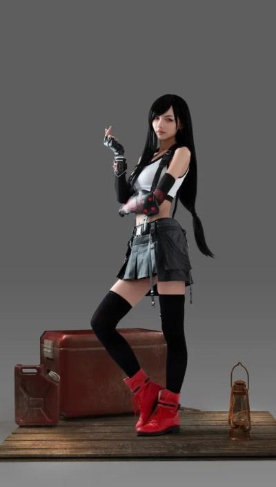 韩国Coser完美演绎《最终幻想7》蒂法，神态可人身姿曼妙再现经典