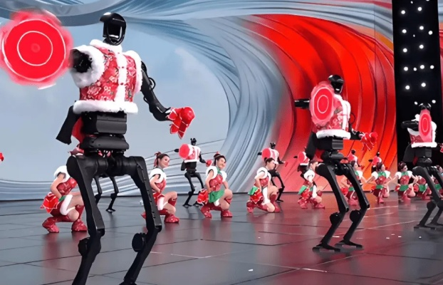 宇树机器人热舞惊艳 黄渤呆滞赛博斗舞再燃激情