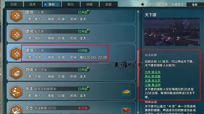 天下镖类型别再乱选了!2025最新押镖收益对比实测,安全高效路线全公开 天下镖类型别再乱选了!2025最新押镖收益对比实测,安全高效路线全公开