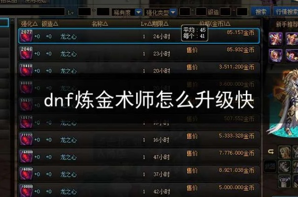 DNF炼金术师110级满级攻略，3天速成+月入亿金币实战手册