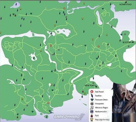 刺客信条3羽毛位置超清地图，100%同步效率提升400%的隐藏法门