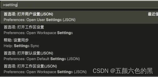 在settings.json中设置 在settings.json中设置