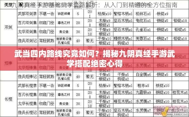 武当四内终极抉择,2026年最新实战评测与配装指南 武当四内终极抉择,2026年最新实战评测与配装指南